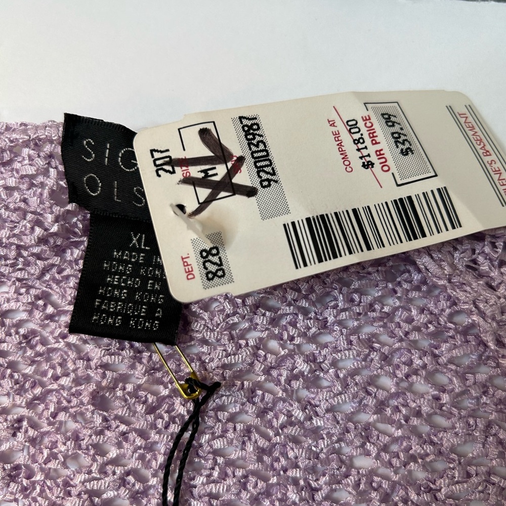 NWT Sigrid Olsen Lilac open knit cardigan - Size Misses XL - Picture 11 of 13